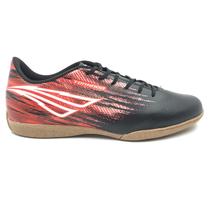 Tênis Penalty Futsal Masculino Tornado Preto com Vermelho