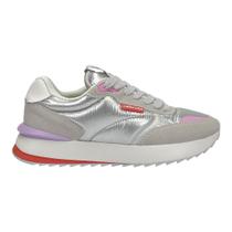 Tenis Petite Jolie Retro Running PJ7541 Prata Tenis Petite Jolie Retro Running PJ7541 Prata