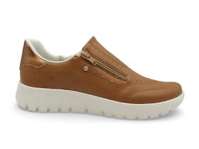 Tênis Piccadilly Vicky Marrom Calce Fácil Ultra Leve 950053
