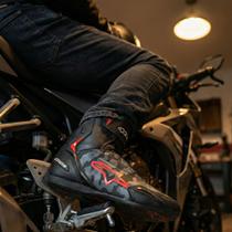 Tenis Pilotagem Moto Alpinestars Faster 3 Preto Cinza Camuflado Vermelho
