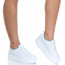 Tênis Plataforma Feminino Branco Confortável Estilo Shoes