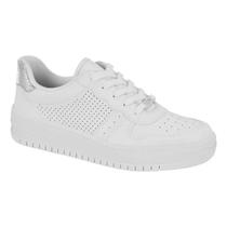 Tênis Plataforma Feminino Vizzano Perfuros Branco Conforto
