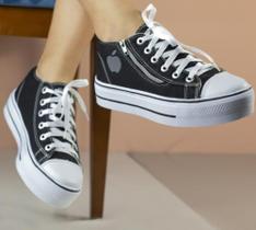Tenis Plataforma Via Star Shoes ref. 1000 Preto Tenis Plataforma Via Star Shoes ref. 1000 Preto