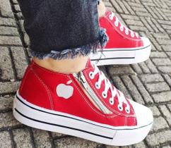 Tenis Plataforma Via Star Shoes ref. 1000 Vermelho