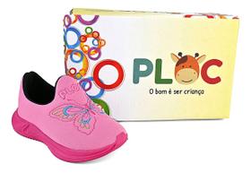Tênis Ploc Borboletas Jogging Meninas - Sola Pink Tênis Ploc Borboletas Jogging Meninas - Sola Pink