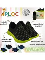 Tênis Ploc Colors Calce Fácil (Sola VERDE)