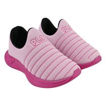 Tênis Ploc Colors Infantil Menina Calce Fácil Jogging Anatômico Rosa