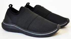 Tênis Preto Esport Fali Elástico Confort Vansneki Slip On Tênis Preto Esport Fali Elástico Confort Vansneki Slip On