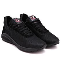 Tênis Preto Masculino Feminino Ultra Leve Confortável Macio Esporte Academia Corrida Caminhada