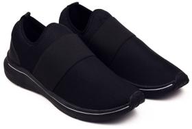 Tênis Preto Unissex Meia Confort Calce Fácil Leve Modar e Sliper On sem Cadarço - Lig Shoes