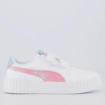 Tênis Puma Carina 3.0 Space Juvenil Branco e Rosa Tênis Puma Carina 3.0 Space Juvenil Branco e Rosa