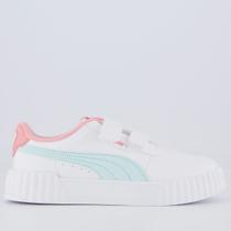 Tênis Puma Carina 3.0 V Juvenil Branco e Azul