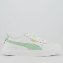 Tênis Puma Carina L BDP Feminino Branco e Verde Tênis Puma Carina L BDP Feminino Branco e Verde