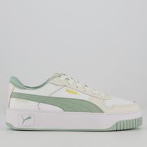 Tênis Puma Carina Street BDP Feminino Branco e Verde Tênis Puma Carina Street BDP Feminino Branco e Verde