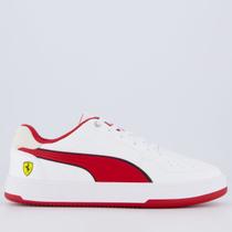 Tênis Puma Ferrari Caven 2.0 Branco e Vermelho Tênis Puma Ferrari Caven 2.0 Branco e Vermelho