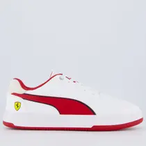 Tênis Puma Ferrari Caven 2.0 Branco e Vermelho