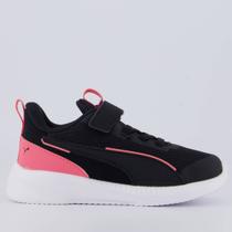 Tênis Puma Flyer 3 Infantil Preto e Rosa Tênis Puma Flyer 3 Infantil Preto e Rosa