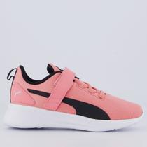 Tênis Puma Flyer Runner Mesh Juvenil Rosa e Preto