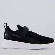 Tênis Puma Flyer Runner V PS Infantil Preto e Branco Tênis Puma Flyer Runner V PS Infantil Preto e Branco