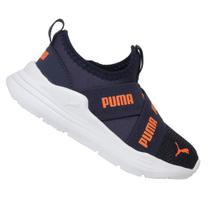 Tênis Puma Infantil Wired Run Slip On Azul Menino