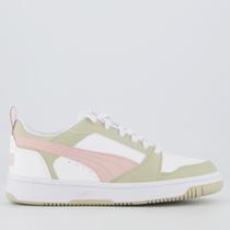 Tênis Puma Rebound V6 Feminino Branco e Bege