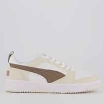 Tênis Puma Rebound V6 Low Branco e Bege