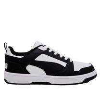 Tênis Puma Rebound V6 Low Masculino - Branco+Preto - 42