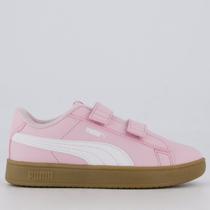 Tênis Puma Rickie Classic V PS Infantil Rosa e Branco