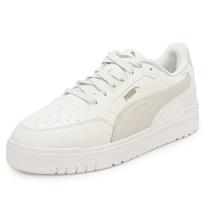 Tênis Puma Shuffle Downtown White Gray Gold Tênis Puma Shuffle Downtown White Gray Gold