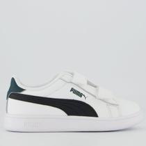 Tenis Puma Smash 3.0 Juvenil Branco e Verde Tenis Puma Smash 3.0 Juvenil Branco e Verde
