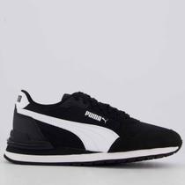 Tênis Puma ST Runner V4 Mesh Juvenil Preto e Branco