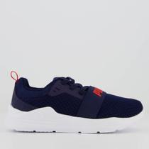 Tênis Puma Wired Run PS BDP Infantil Marinho e Vermelho
