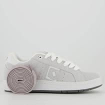 Tênis Qix Combat Suede Cinza Claro e Branco