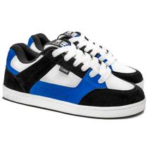 Tênis Qix Skate Retrô AM Preto Azul Branco Tênis Qix Skate Retrô AM Preto Azul Branco