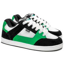 Tênis Qix Skate Retrô AM Preto Verde Branco Tênis Qix Skate Retrô AM Preto Verde Branco