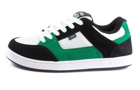 Tênis Qix Skate Retrô AM Preto Verde Branco