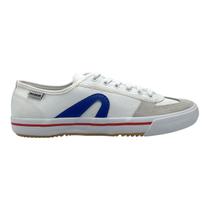 Tênis Rainha Casual Futsal VL2500 Lona Camurça Branco Azul Vermelho