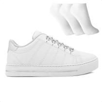 Tênis Ramarim Casual Cadarço Feminino + 3 Pares de Meias
