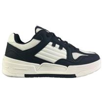 Tênis Ramarim Feminino Casual Chunky Preto Flatform Moda Urbana Estiloso Original Cor:Preto/Branco-OffTamanho:37