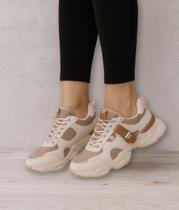Tênis Ramarim Feminino Chunky Sneaker Bege com Detalhes Rosé Tênis Ramarim Feminino Chunky Sneaker Bege com Detalhes Rosé