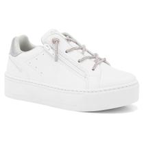 Tenis ramarim feminino flatform com ziper e brilho 23-97207