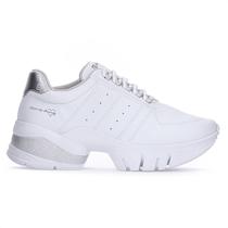 Tenis Ramarim Plataforma VZ Plus Branco e Prata - Feminino