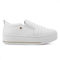 Tênis Ramarim Slip On Caixa Alta - Branco e Dourado