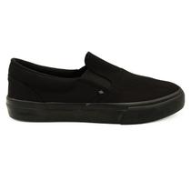 Tênis Randall Masculino Yatch Sem Cadarços Lona Preto All Black RDL3016