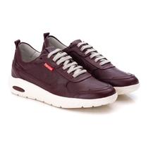 Tênis Ranster Sneaker Max masculino em Couro Legítimo Tamanho:37Cor:Bordô