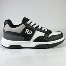 Tênis Redikal Masculino Skate Casual Sola Caixa Original Preto Cinza Urbano Cor:Preto/BrancoTamanho:40