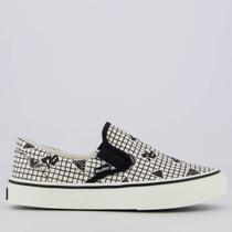 Tênis Redley Slip On Estampado Preto e Branco