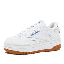 Tênis Reebok Club C Extra Platform femininos brancos e azuis Tênis Reebok Club C Extra Platform femininos brancos e azuis