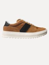 Tênis Replay Masculino Casual Low Textile Suede Marrom