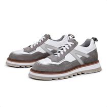 Tênis Reverse Tratorado Avalon em Couro Cinza Branco